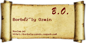 Borbély Ozmin névjegykártya